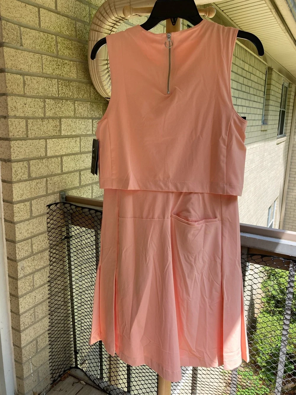Nike Peach Orange Golf Tennis Dress Sport Sleeveless Tank Dress with Pockets